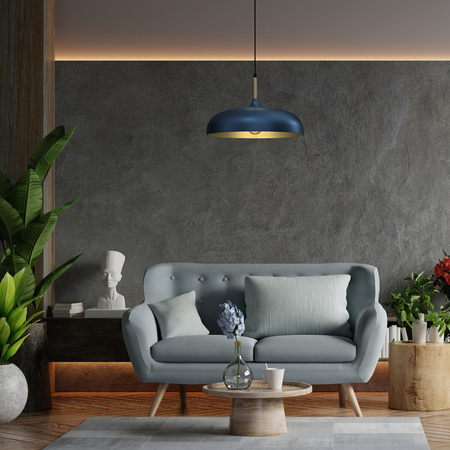 Milagro Lampa wisząca LINCOLN BLUE/GOLD 1xE27 45cm MLP7901 Niebieski / Złoto