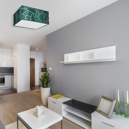 Milagro Lampa sufitowa ZIGGY GREEN Gold/Bottle green 2xE27 MLP7574 ZŁOTO / BUTELKOWA ZIELEŃ