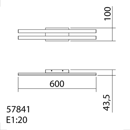 Lampa sufitowa KUSI chrom matowy LED 2x16W 60cm 4000K
