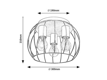 Lampa sufitowa Rabalux Kamala 5293 czarny