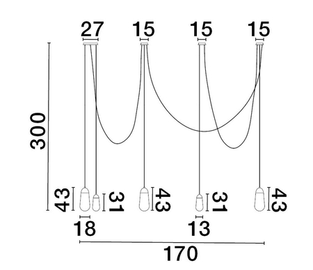 Lampa wisząca Luces Exclusivas BADEN - czarny mat LE43371