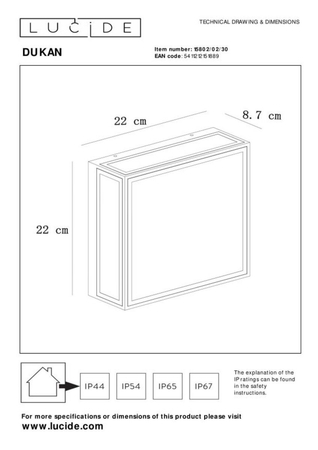 Lampa sufitowa Lucide DUKAN 15802/02/30 czarny