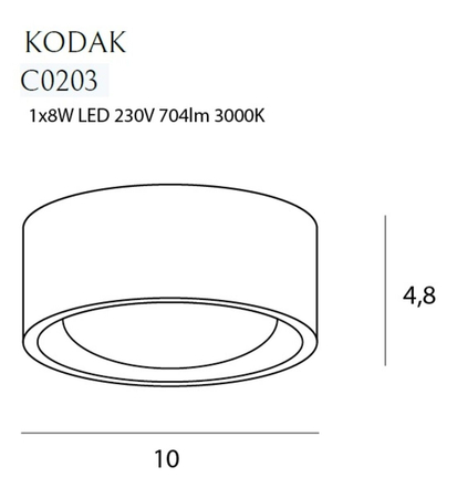 Plafon Maxlight KODAK I C0203 czarny