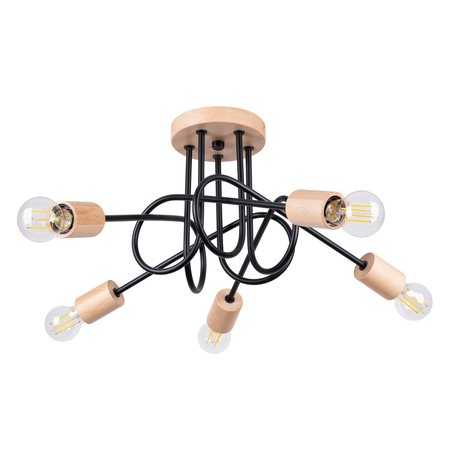 Sollux Lighting Żyrandol EMBER 5 czarny SL.1478
