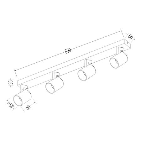 Milagro Oprawa Volf Spot Czarny 4xGU10 ML1295 CZARNY
