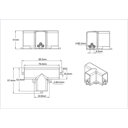 Light Prestige Łącznik T elektryczny do oświetlenia modułowego Geometric System New LP-0209 łącznik T