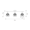 Lampa sufitowa GENT Zuma Line P20084-3TU czarny