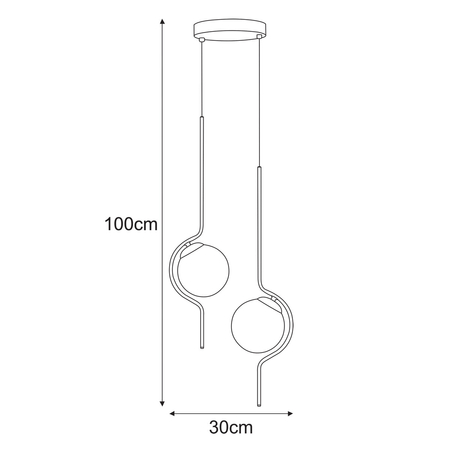 Lampa wisząca Kaja VELA K-5337 bursztynowy, czarny