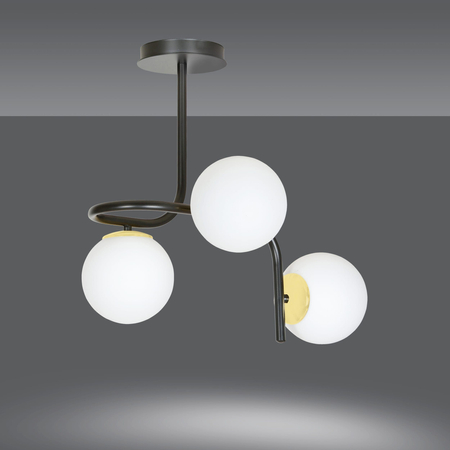 Lampa sufitowa RAGNAR 3 BLACK GOLD Emibig 1032/3 biały/czarny