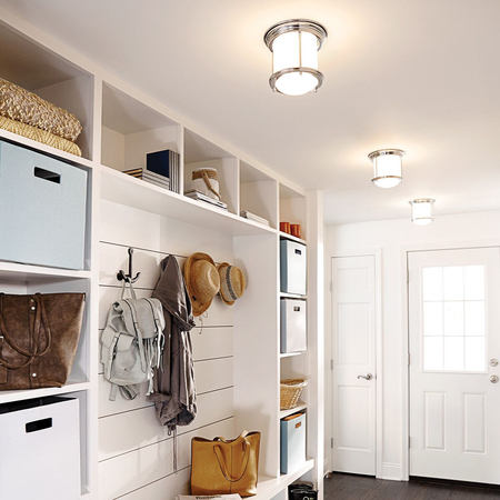 Mały plafon Hadrian - 1 źródło światła - Chrom Quintiesse QN-HADRIAN-MINI-F-CM-OPAL