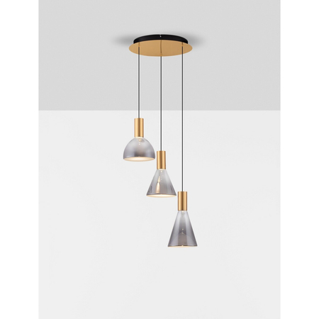 Lampa wisząca Luces Exclusivas SARDUNO LE45138 złoty i odcienie złota, szary i odcienie szarości