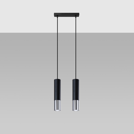 Sollux Lighting Lampa wisząca LOOPEZ 2 czarny/chrom SL.0941