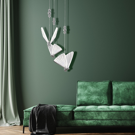 Light Prestige Lampa wisząca Mariposa 3 srebrna LED CCT LP-1715/3P CH