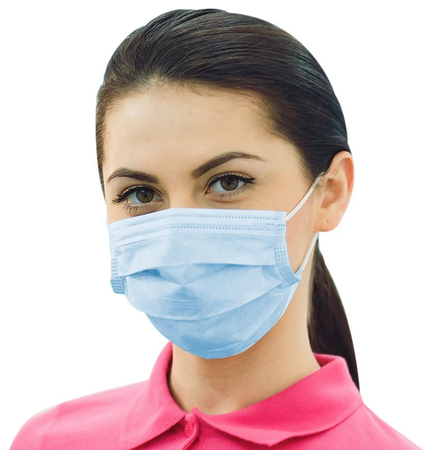 Zestaw 10 szt. - Maski trójwarstwowe ochronne do użytku cywilnego i medycznego z elastycznymi gumkami