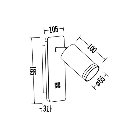 Milagro Oprawa Pipe Ring Kinkiet Czarny 1xGU10 + LED 6W ML2081 CZARNY