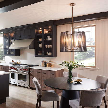 Żyrandol / Lampa wisząca Linara - 6 źródeł światła Quintiesse QN-LINARA-6P-BK