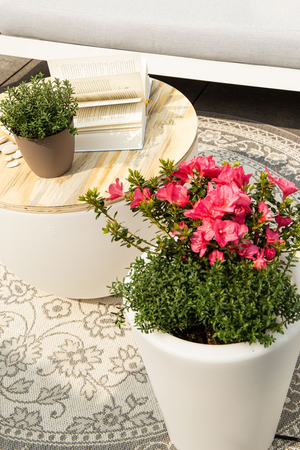 Okrągła donica XM Lampa zewnętrzna ogrodowa 2700K Biała ciepła 59x39 32056W biały