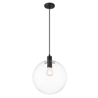 Lampa wisząca Puerto duża 1xE27 czarna LP-004/1P L BK