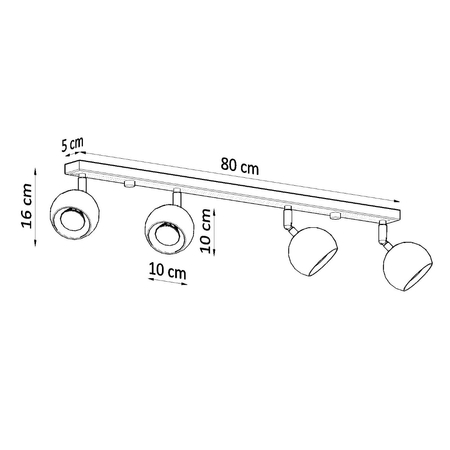 Sollux Lighting Plafon OCULARE 4L czarny SL.0447