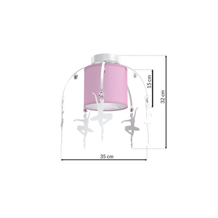 Milagro Lampa sufitowa BALETNICA PINK 1xE27 MLP4972 RÓŻOWY