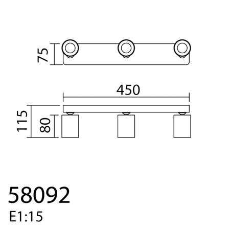 Lampa sufitowa/ścienna GOT R3 czarny 3xGU10