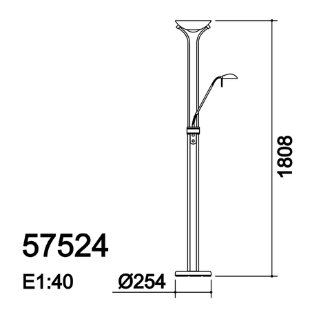 Lampa podłogowa DINA chrom matowy LED 3000K 18W+5W ściemniana