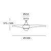 Wentylator sufitowy LEDS-C4 76037 LED Helix 132cm 3000K Pilot