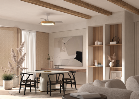 Wentylator LISBOA biały Ø1065 DC 30W 3A LED 50W CCT zmienna barwa, pilot