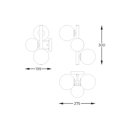 Kinkiet Zuma Line W0454-03U-F7AA MOLECULE KINKIET ZŁOTY/GOLD