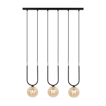 Lampa wisząca Kaja GOLDI K-5596 czarny, złoty, bursztynowy