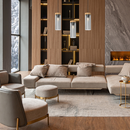 Milagro Lampa wisząca ELICA 3xE27 MLP8665 Czarny / Brązowy