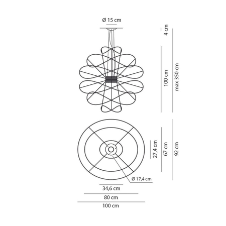 Lampa wisząca Axo Light Hoops 6 Gold