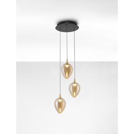 Lampa wisząca Luces Exclusivas VAZENDO LE45119 czarny, złoty i odcienie złota