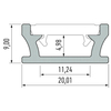 Eko-Light PROFIL ALUMINOWY SREBRNY TYP G 1m + KLOSZ MLECZNY EKPR6559