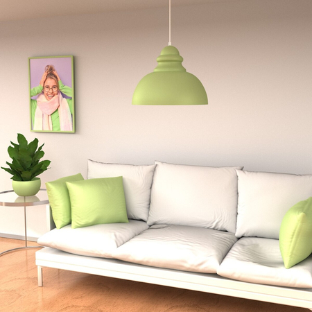 Milagro Lampa wisząca CORIN GREEN 1xE27 MLP7983 ZIELEŃ / BIEL