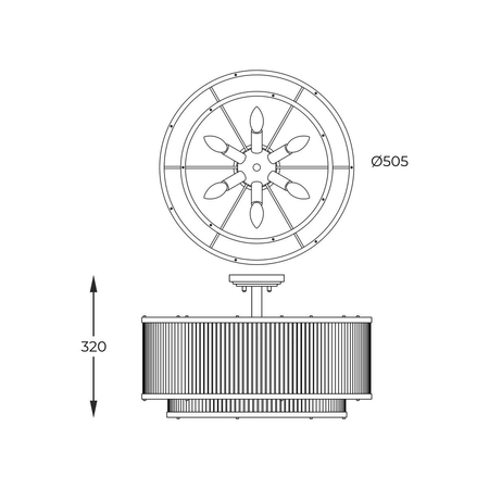 Lampa sufitowa SERGIO Zuma Line C0528-06H-F4AC chrom