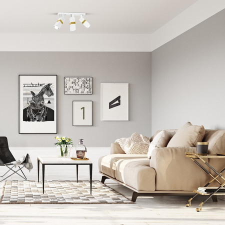 Milagro Lampa sufitowa Vidar 3xGU10 Biały/Złoty MLP6274 Biel / Złoto