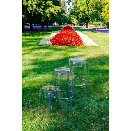 Krzesło barowe CHARLES 65 transparentne - poliwęglan