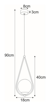 Lampa wisząca NEVE GOLD Kaja K-4775 mosiądz