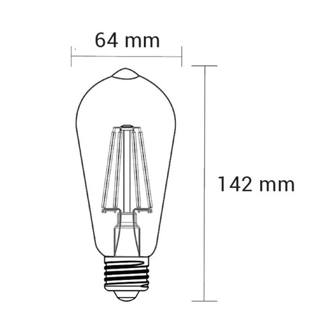 Żarówka Zuma Line ORO-E27-ST64-FL-AMBER- 4W-WW