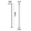 ASKER POLE 1363 GRAPHITE 2xLED 12W 3000K 236CM