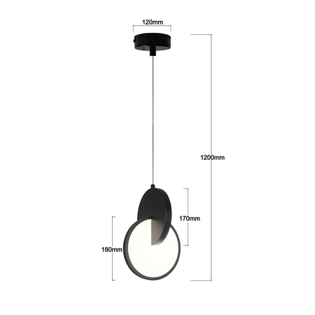Light Prestige Lampa wisząca Circlo czarna LED CCT LP-1311/1P BK