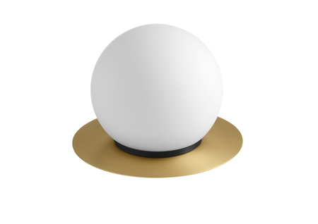 Lampa stołowa FLOC mosiądz mat 1xE27 szkło mleczne