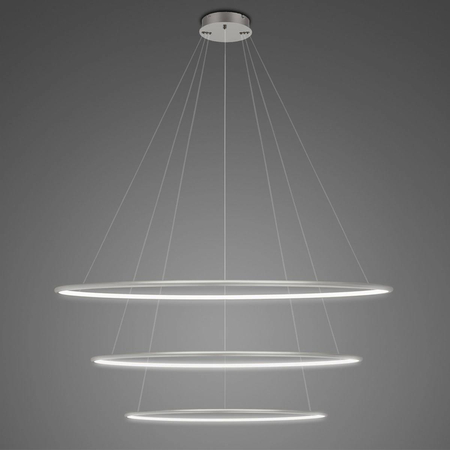 Lampa wisząca Ledowe Okręgi No.3 100cm 4k srebrna Dali