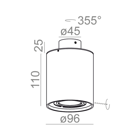 Lampa natynkowa AQForm Tuba Distance 50 x 1 LED 230V Surface Biały Struktura