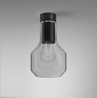 Lampa natynkowa AQForm Modern Glass Barrel E27 SP Surface Czarny Struktura