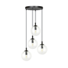 Lampa wisząca COSMO 4 BL PREMIUM TRANSPARENT Emibig 711/4PREM czarny