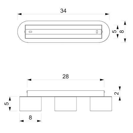 Milagro Lampa sufitowa Dixie 3xGX53 Biały MLP7540 BIAŁY