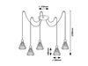 Lampa wisząca Rabalux Farfalle 3150 czarny