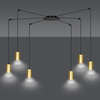 Lampa wisząca TRAKER 6 BL/GOLD Emibig 526/6 czarny/złoty
